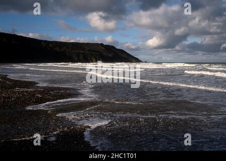 Frankreich, Bretagne, Plerin am 23/12/2020. Der Strand von Rosaires in Plerin. Foto von Martin Bertrand. Frankreich, Bretagne, Plerin le 23/12/2020. La Plage Stockfoto