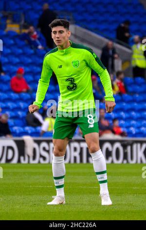 Cardiff, Wales. 6. September 2018. Callum O'Dowda der Republik Irland während des Vorspielwarms vor dem Spiel der UEFA Nations League Group B4 zwischen Wales und der Republik Irland am 6. September 2018 im Cardiff City Stadium in Cardiff, Wales, Großbritannien. Quelle: Duncan Thomas/Majestic Media. Stockfoto