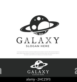 Galaxy Logo Design Raum Design Vorlage, Planet, Symbol, Symbol, Illustration Stock Vektor