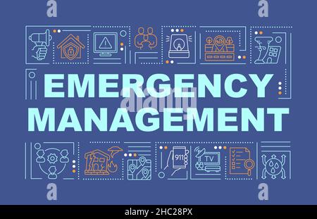 Emergency Management Word Concepts navy Banner Stock Vektor