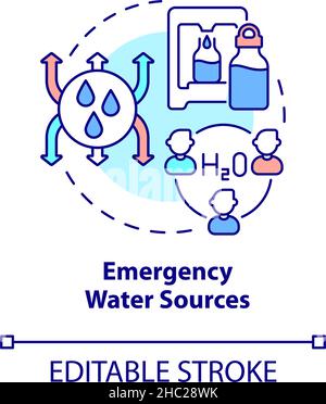 Symbol für das Konzept der Notwasserquellen Stock Vektor