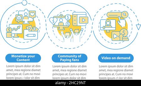 Wie man Geld von Abonnement Blue Circle Infografik Vorlage zu verdienen Stock Vektor