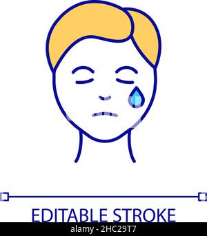 RGB-Farbsymbol für depressive Person Stock Vektor
