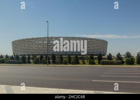 BAKU, ASERBAIDSCHAN - 19. JUNI 2018: Blick auf das Olympiastadion von Baku, Aserbaidschan Stockfoto