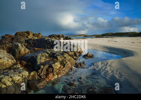 Traigh an t-Suidhe Beach, Isle of Iona. Stockfoto