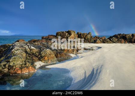 Traigh an t-Suidhe Beach, Isle of Iona. Stockfoto