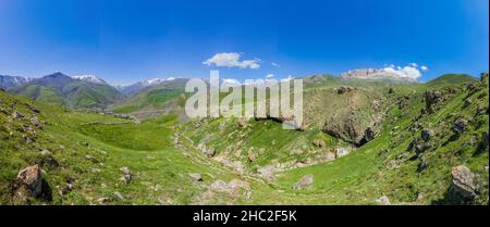 Landschaft um das Dorf Xinaliq Khinalug, Aserbaidschan Stockfoto