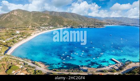 Landschaft mit Plage de Sagone, Insel Korsika, Frankreich Stockfoto