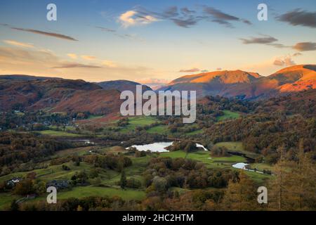 Ein Blick über Eltermere von Black Fell in der Nähe der Skelwith Bridge. Stockfoto