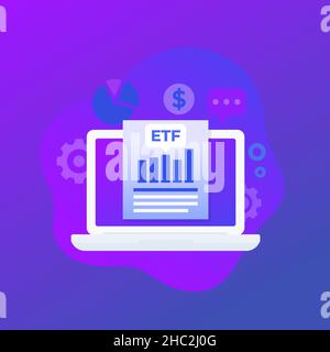 ETF-Handel, börsengehandelte Fonds Stock Vektor