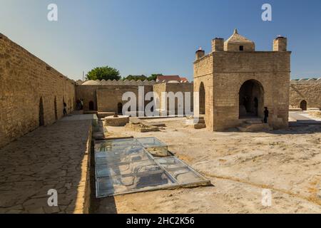 BAKU, ASERBAIDSCHAN - 19. JUNI 2018: Feuertempel Baku Ateshgah in Baku, Aserbaidschan Stockfoto