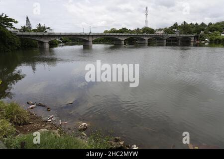 pont Cavendish, se démarque car il est un trait d’Union entre le Village et le quartier de Ville Noire Stockfoto