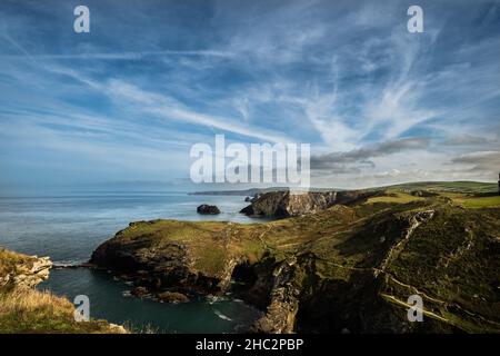 Blick auf Tintagel Castle Stockfoto