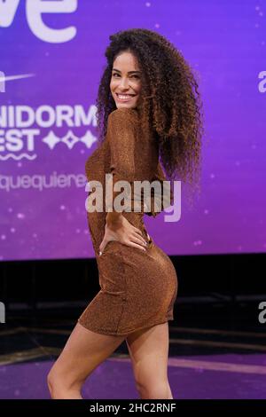 Madrid, Spanien. 23rd Dez 2021. Sara Deop nimmt am Benidorm Fest und der Eurovision 2022 in den RTVE Studios in Pozuelo de Alarcon Teil. Kredit: SOPA Images Limited/Alamy Live Nachrichten Stockfoto