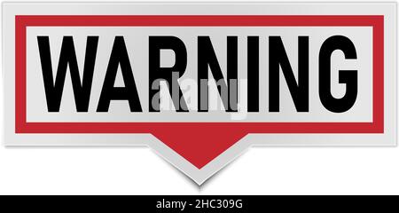 Warnschild in Sprechblase Vektordarstellung auf weiß Stock Vektor