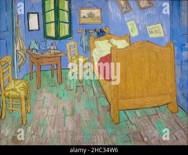 Vincent Van Gogh das Schlafzimmer 1889 Öl auf Leinwand im Art Institute of Chicago, Illinois, USA Stockfoto