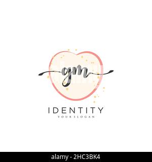 GM Handschrift Logo Vektor Kunst der ersten Unterschrift, Hochzeit, Mode, jewerly, Boutique, Blumen und botanische mit kreativer Vorlage für jedes Unternehmen Stock Vektor