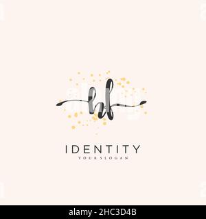 HF Handschrift Logo Vektor Kunst der ersten Unterschrift, Hochzeit, Mode, jewerly, Boutique, Blumen und botanische mit kreativer Vorlage für jedes Unternehmen Stock Vektor