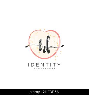 HF Handschrift Logo Vektor Kunst der ersten Unterschrift, Hochzeit, Mode, jewerly, Boutique, Blumen und botanische mit kreativer Vorlage für jedes Unternehmen Stock Vektor