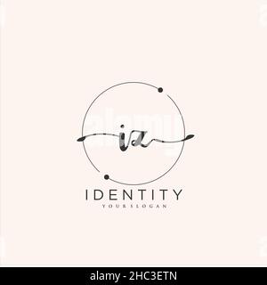 IZ Handschrift Logo Vektor Kunst der ersten Unterschrift, Hochzeit, Mode, jewerly, Boutique, Blumen und botanische mit kreativer Vorlage für jedes Unternehmen Stock Vektor