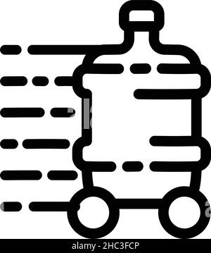 Umrisssymbol der Wasserflasche aus Kunststoff. Reinigen Sie die Quelle oder das gereinigte Wasser. Vektor-Illustration einfacher Design-Stil für Web-, Mobil-und Infografiken isoliert o Stock Vektor