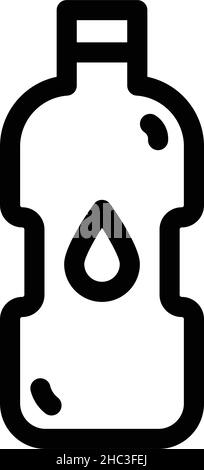 Umrisssymbol der Wasserflasche aus Kunststoff. Reinigen Sie die Quelle oder das gereinigte Wasser. Vektor-Illustration einfacher Design-Stil für Web-, Mobil-und Infografiken isoliert o Stock Vektor