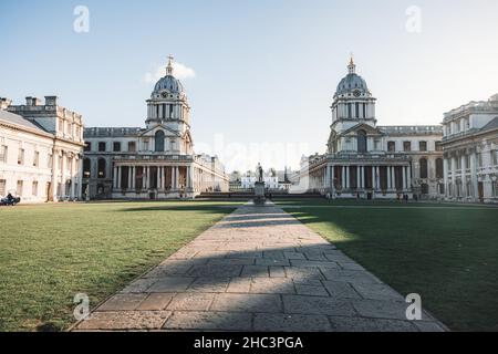 Old Royal Naval College. Er architektonisches Herzstück des maritimen Greenwich Stockfoto