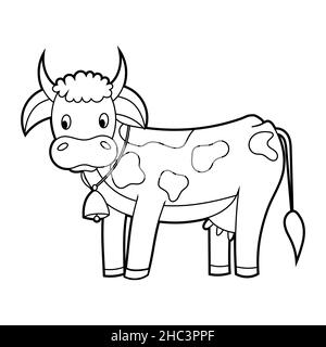 Bild für Kinder. Ein landwirtschaftliches Tier ist eine Kuh. Vektor auf weißem Hintergrund isoliert Stock Vektor