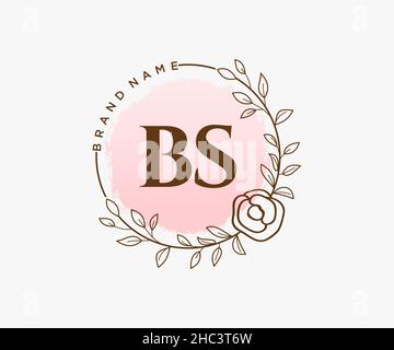 BS feminines Logo. Verwendbar für Natur, Salon, Spa, Kosmetik und Beauty Logos. Flaches Vektor-Logo-Design-Template-Element. Stock Vektor