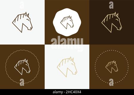 Minimal Line vielseitiges Tier Kreis Abzeichen Design Stock Vektor