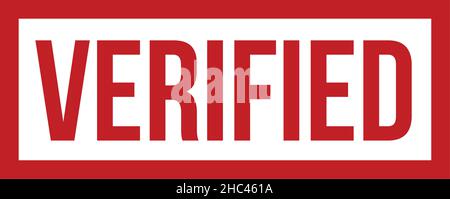 Roter Verifizierter Gummistempel Auf Weißem Hintergrund Isoliert Stock Vektor