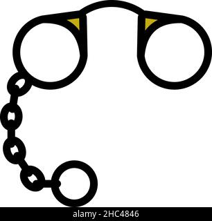 Pince-Nez-Symbol. Editierbare Fett Formatigte Kontur Mit Farbfüllungsdesign. Vektorgrafik. Stock Vektor