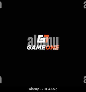 Flat Initial G GAME ONE Challenge Logo-Design Stock Vektor