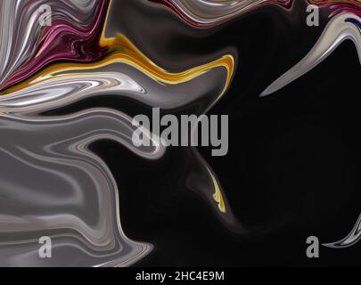 Nahaufnahme von glänzender Alkoholtinte abstrakte Textur, trendige Tapete. Kunst für Design-Projekt als Hintergrund für Einladung oder Grußkarten, Flyer, Poster Stockfoto