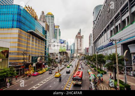 Ein Einblick in die Straßen und das Stadtgebiet von Bangkok Thailand Stockfoto