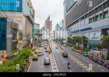 Ein Einblick in die Straßen und das Stadtgebiet von Bangkok Thailand Stockfoto