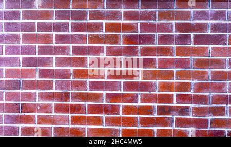 Rote Backsteinmauer Hintergrund. Ziegelstruktur. Stockfoto