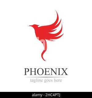 Phoenix Logo Design Vektor Illustration Stock Vektor