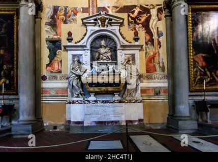 Das Grab von Galileo. Basilika Santa Croce. Florenz. Italien. Stockfoto