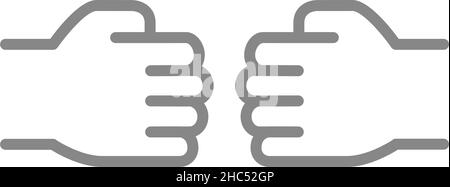 Ein/aus-Symbol für fünf Pfund-Linien. Bro-Fauststoß-Symbol Stock Vektor