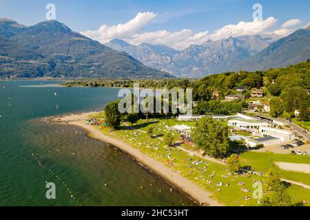 Comer See (IT), Lido di Colico, Luftaufnahme Stockfoto