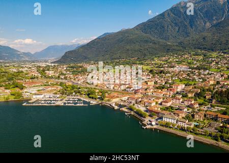 Comer See (IT), Lido di Colico, Luftaufnahme Stockfoto