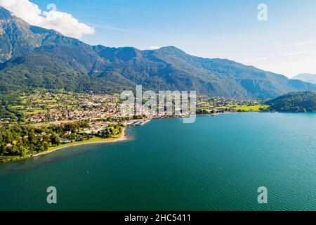 Comer See (IT), Lido di Colico, Luftaufnahme Stockfoto
