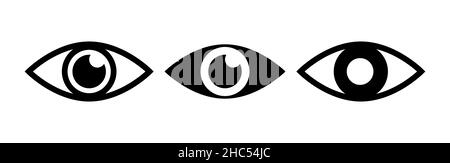 Augen-Symbol-Set. Augenlicht-Symbol. Symbole für Retina-Scan-Augen. Einfache Augensammlung. Augen-Silhouette Stock Vektor