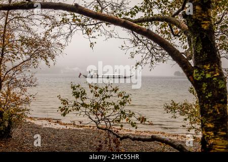 Dampfyacht „Gondola“ auf Coniston Water, Cumbria Stockfoto