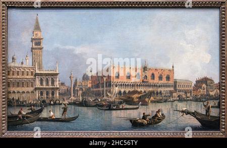 Le Mole, vu du bassin de San Marco a Venise, Peinture d'Antonio Canal, dit Canaletto (1697-1768), il existe une dizaine de versions de ce sujet dont l Stockfoto