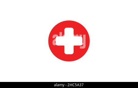 Erste-Hilfe-medizinische Zeichen flaches Symbol, medizinisches weißes Kreuz Symbol Vektor-Symbol Stock Vektor