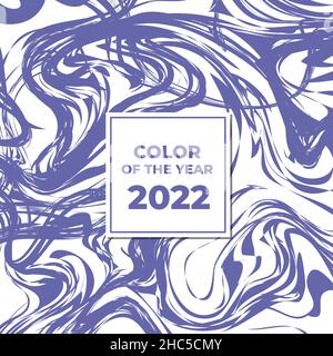 Trendige Farben von 2022 Jahr - sehr Peri Marmor Textur Hintergrund. Imitationen von Acrylmalerei. Hintergrund für flüssige Effekte. Marmornde Oberfläche Vektor-illuu Stock Vektor