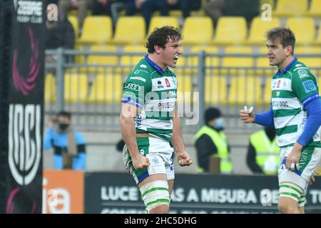 Parma, Italien. 24th Dez, 2021. michele Lamaro (benetton) während Zebre Rugby Club vs Benetton Rugby, United Rugby Championship Spiel in Parma, Italien, Dezember 24 2021 Kredit: Unabhängige Fotoagentur/Alamy Live Nachrichten Stockfoto