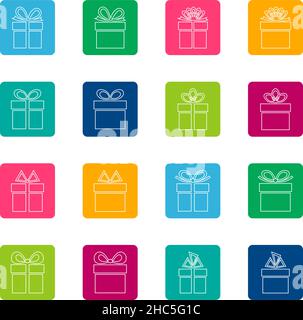 Set von Geschenkkartons Symbole Stock Vektor